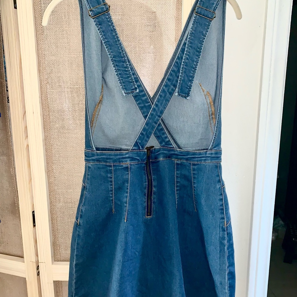 Free People Blue V-Neck Sleeveless Sundress - Picture 5 of 7